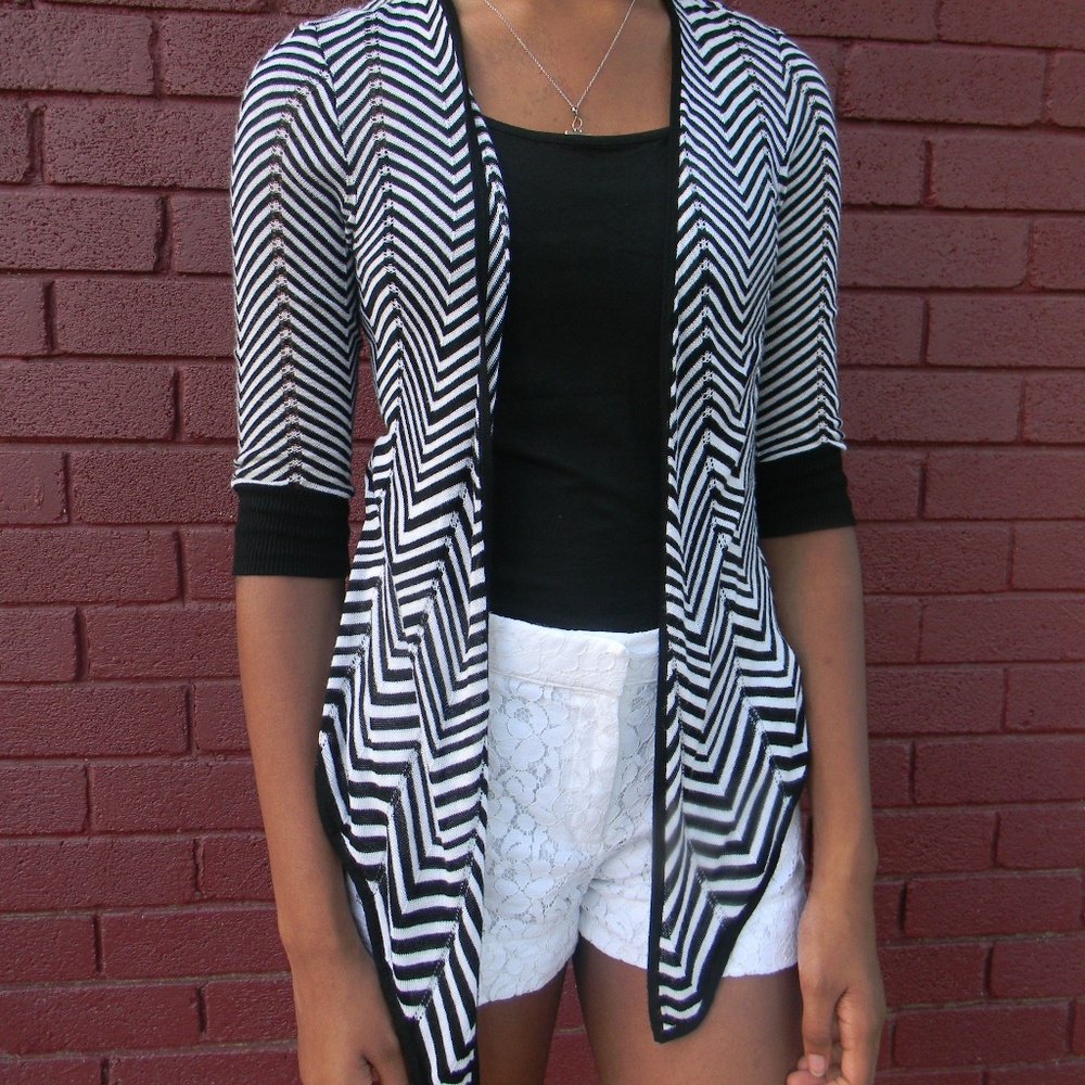 Black and white cardigan
